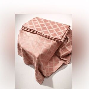 Lenox Blush Pink Laurel Lattice Tablecloth and Placemats set